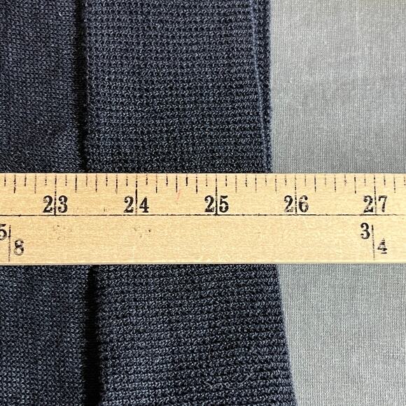 COS Sweater Womens Medium Navy Blue Knit Linen Silk Blend Short Sleeve Pullover - Picture 12 of 13